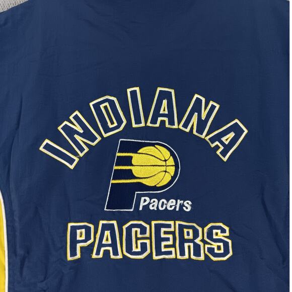Nutmeg Vintage Indiana Pacers Nylon Jacket Men's XL Yellow/Blue Basketball NBA - Picture 12 of 16